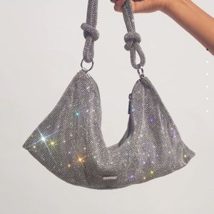 silver rhinestone evening bag - similar to hera mini rhinestone cult gaia